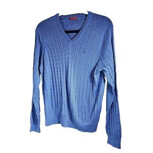 Duck & Hyde Womens Lightweight V-neck Pullover Sweater Powder Blue Size Medium